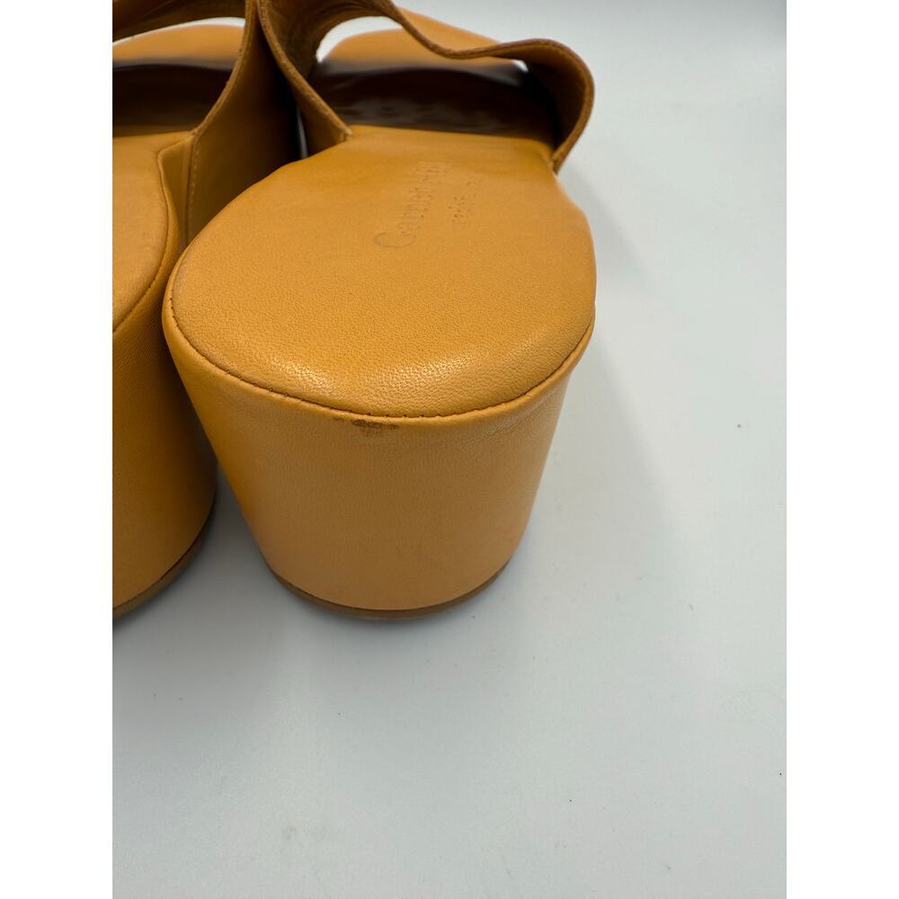 Garnet Hill Yellow Leather Wedge Sandal Made in Italy 11 - Picture 4 of 9